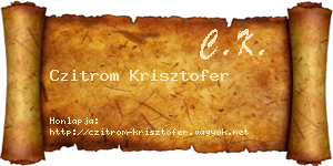 Czitrom Krisztofer névjegykártya